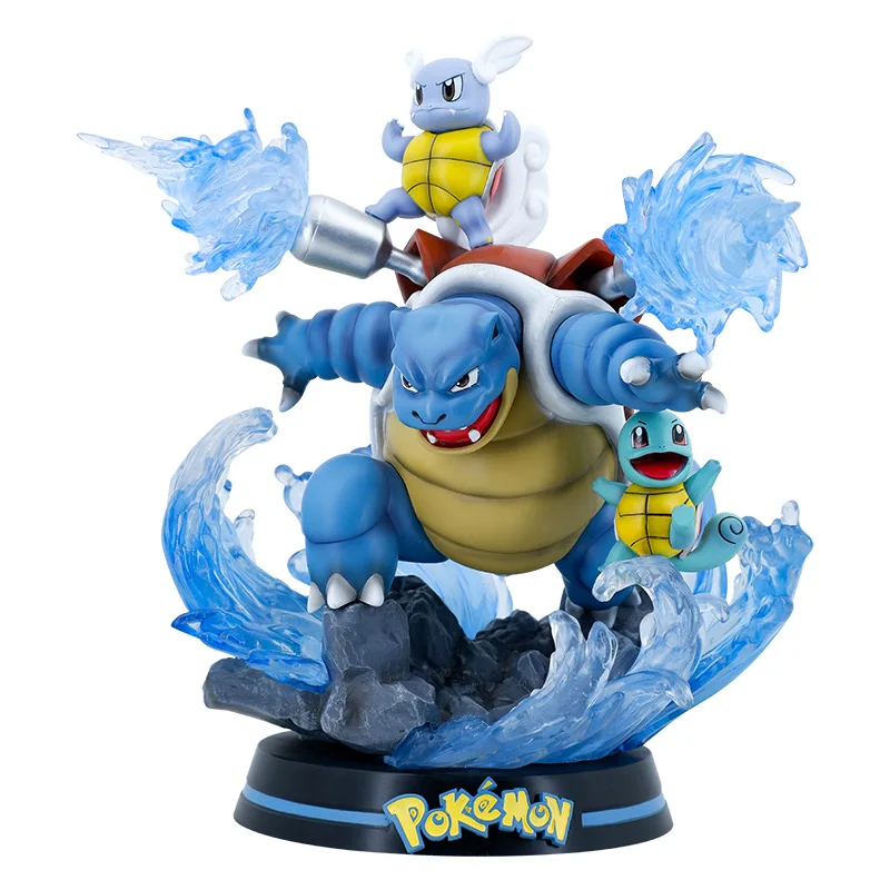 

Pokemon Evolution Blastoise Wartortle Squirtle Light Up Statue Figure Collectible Model Toy Office Desktop Accessories Ornament