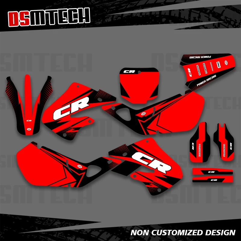 

DSMTECH For Honda CR125 CR 125 1998 1999 CR250 CR 250 1997 1998 1999 Full Graphics Decals Stickers Motorcycle Background 003