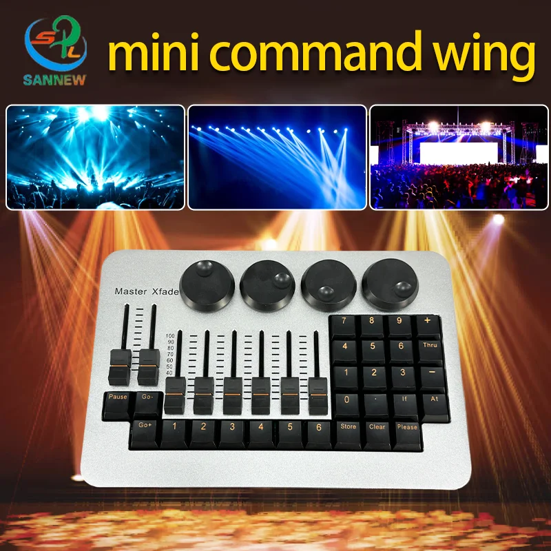 Новый контроллер освещения Mini Command Wing, версия MA2, проекционное по, для сцены, ПК, DMX консоль, Dj, диско, Свадебные огни, питание от USB