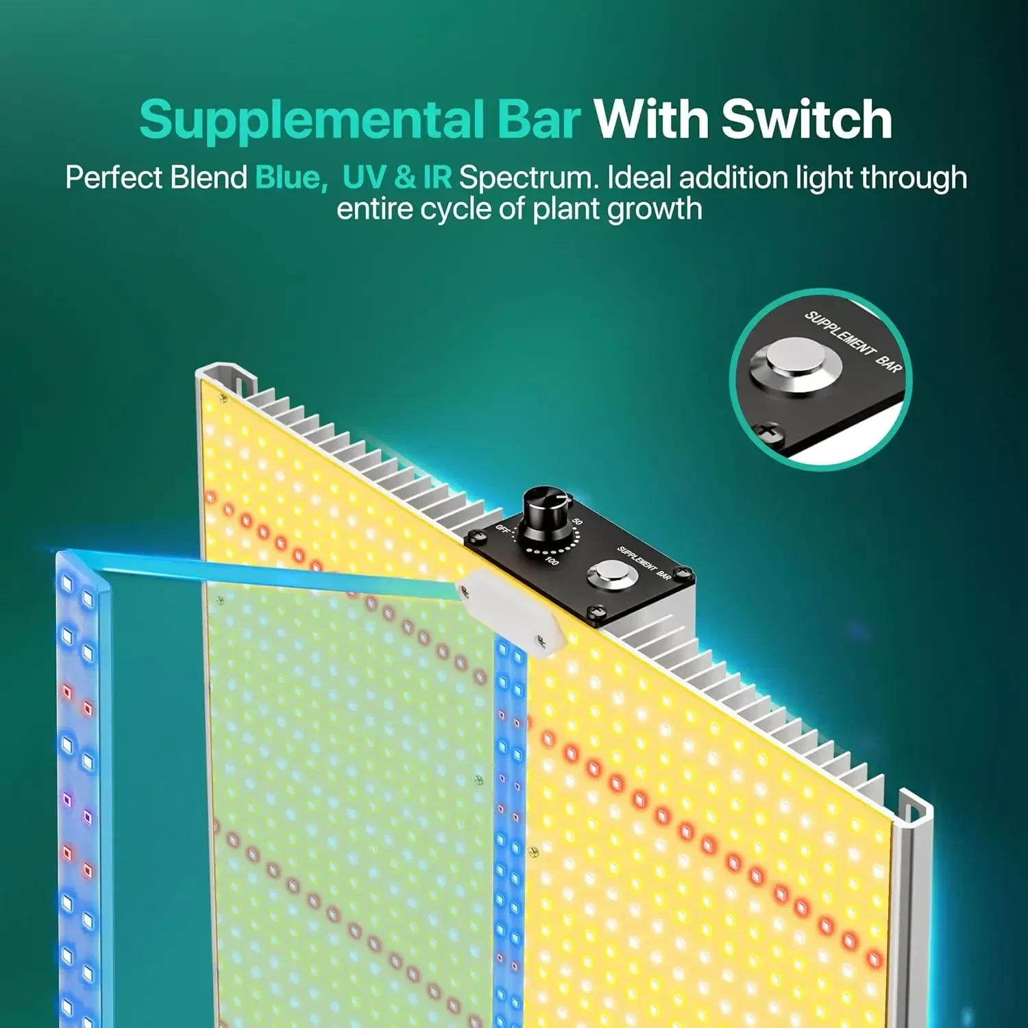 

[XMSJ]2025 Upgraded Led Grow Light,Dimmable Full Spectrum LED Growing Lights with UV&IR for Indoor Plants Increase Yield & Crop
