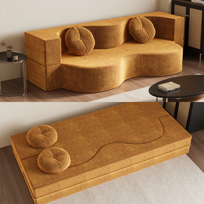CX fabric art, folding compression sofa integrated molding dual-purpose new small apartment living room lazy sleeping tatami