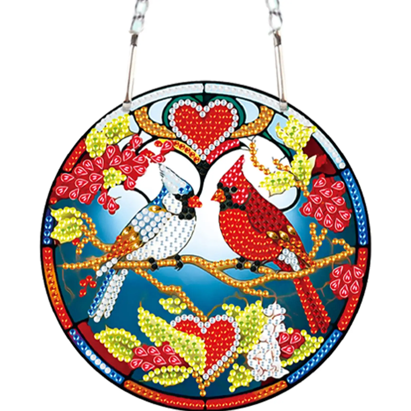 

2D плоский DIY-подвес с изображением колибри и кардинала, алмазная мозаика, декор для окна и стены