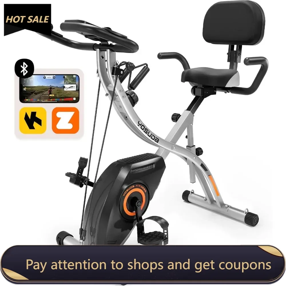 

Folding Exercise Bike - Foldable Stationary Bike for Home Gym Workout Electric Hoverboard Fixed Bicycle to Exercise Bikes Family