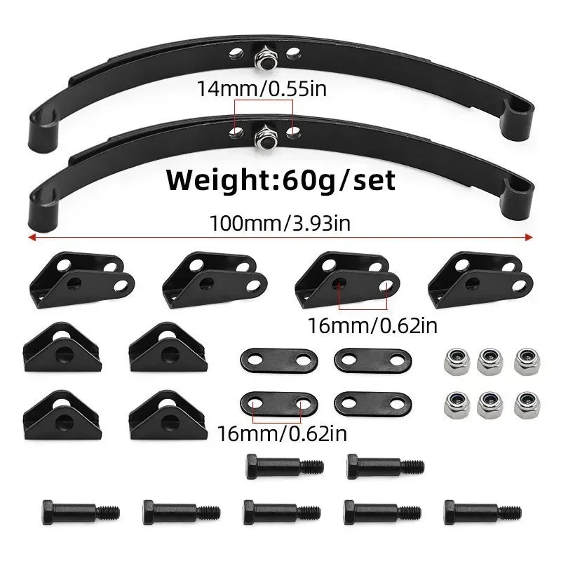 Steel Leaf Spring Suspension Bar Set for 1/14 Tamiya Tractor Truck Trailer Cargo Tow Upgrade Parts