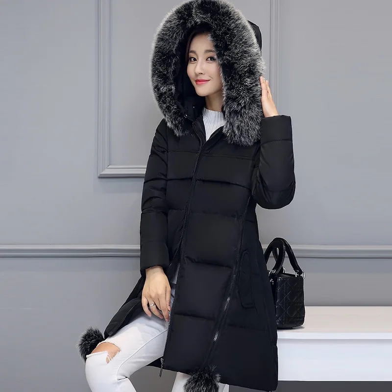 2022 Winter Cotton-Padded Women Korean Version Thickened Mid-Length Hooded A-Line Cloak-Type Padded Jacket