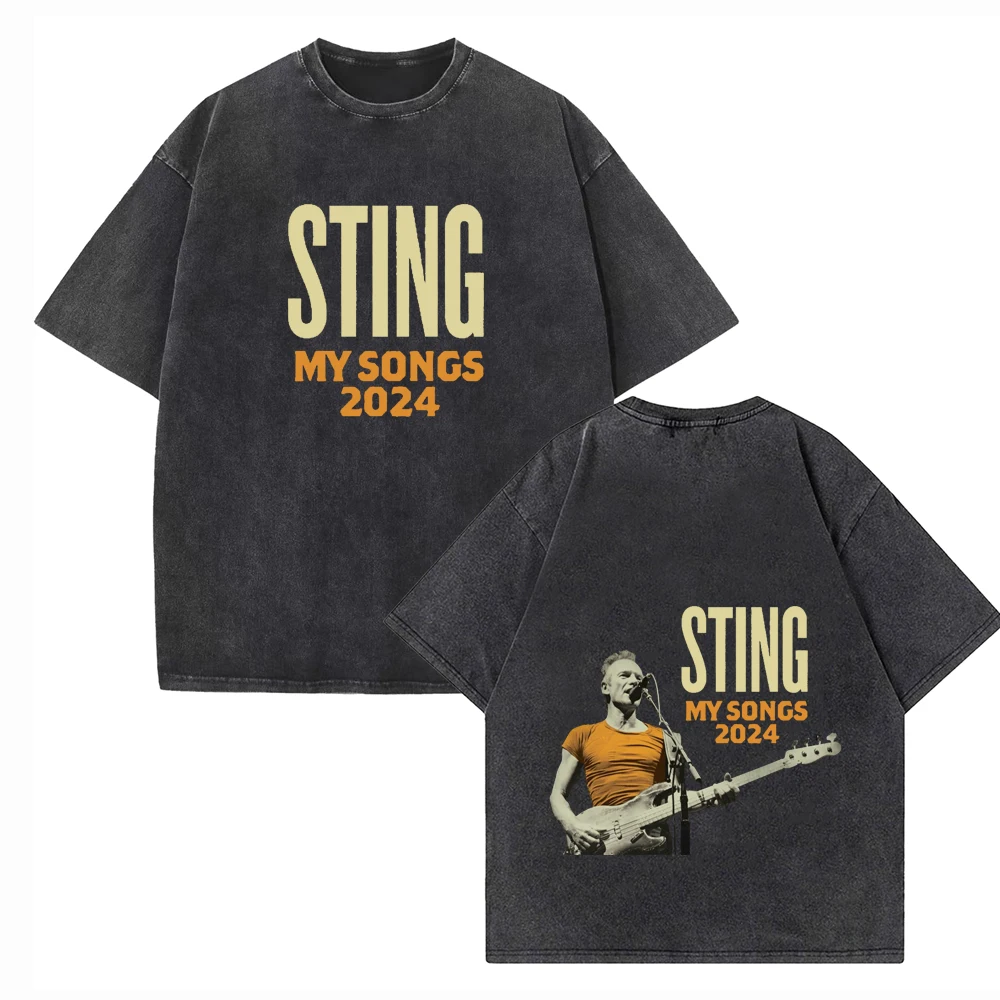 

Sting My Songs Tour 2024 Shirts Vintage Harajuku Summer Unisex O-Neck Short Regular Sleeve Cotton T-Shirts Printing