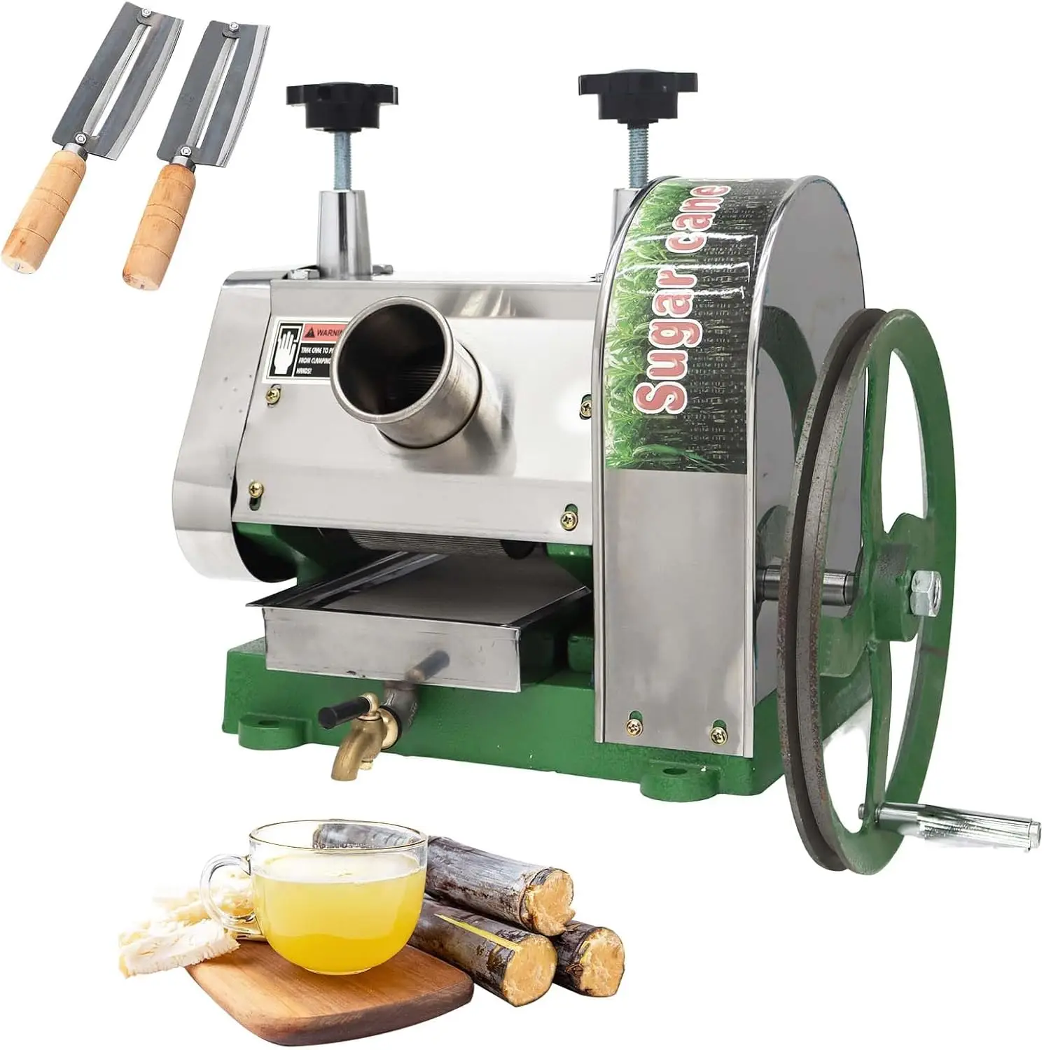 

Manual Sugar Cane Juicer Commercial Sugarcane Press Extractor Crusher Squeezer Stainless Steel Sugar Cane Press with Peeling Kni