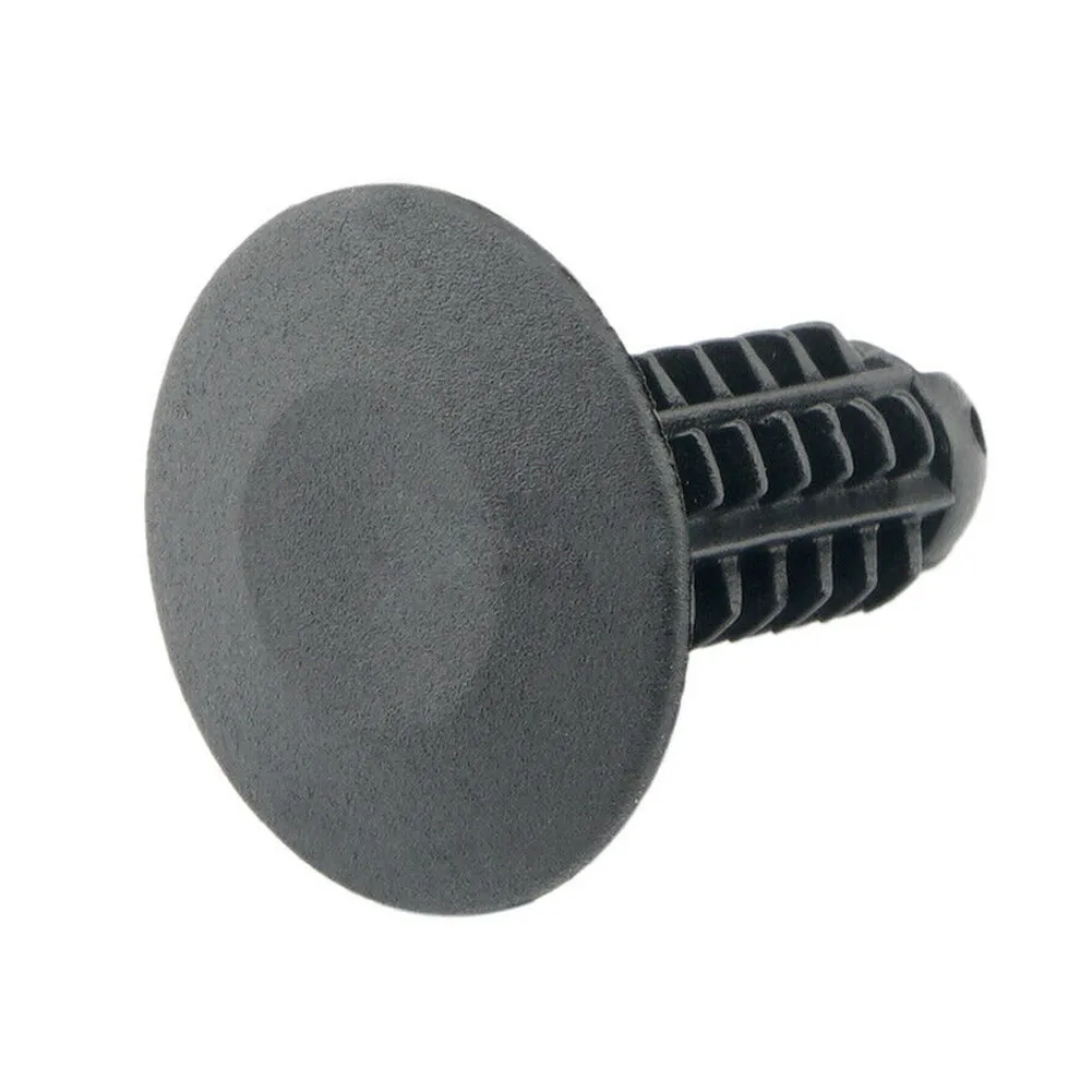 Recambio de Clips de sujeción para coche, piezas de plástico de color gris oscuro, 100 piezas, 18mm, cabeza de 8mm, accesorio de agujero duradero