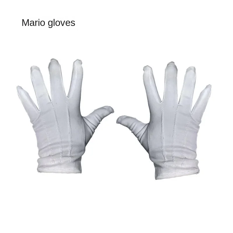 Super Mario Cartoon Cosplay White Gloves Cartoon Cotton Children Adult Dancing Glove for Game Character Halloween Party Gloves