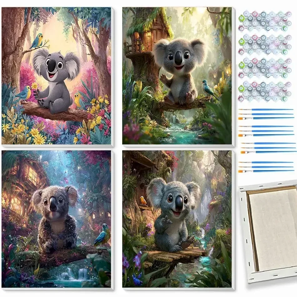 CHENISTOR Koala Painting By Numbers Wall Art Picture Diy Making Kits Animal Paint For Painting Create Wall Art Picture