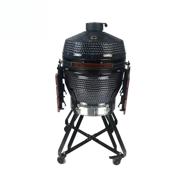 22inch  Dark Grey Golf Pattern Luxury Kamado Grill Use in Household Picnic with Hinge System