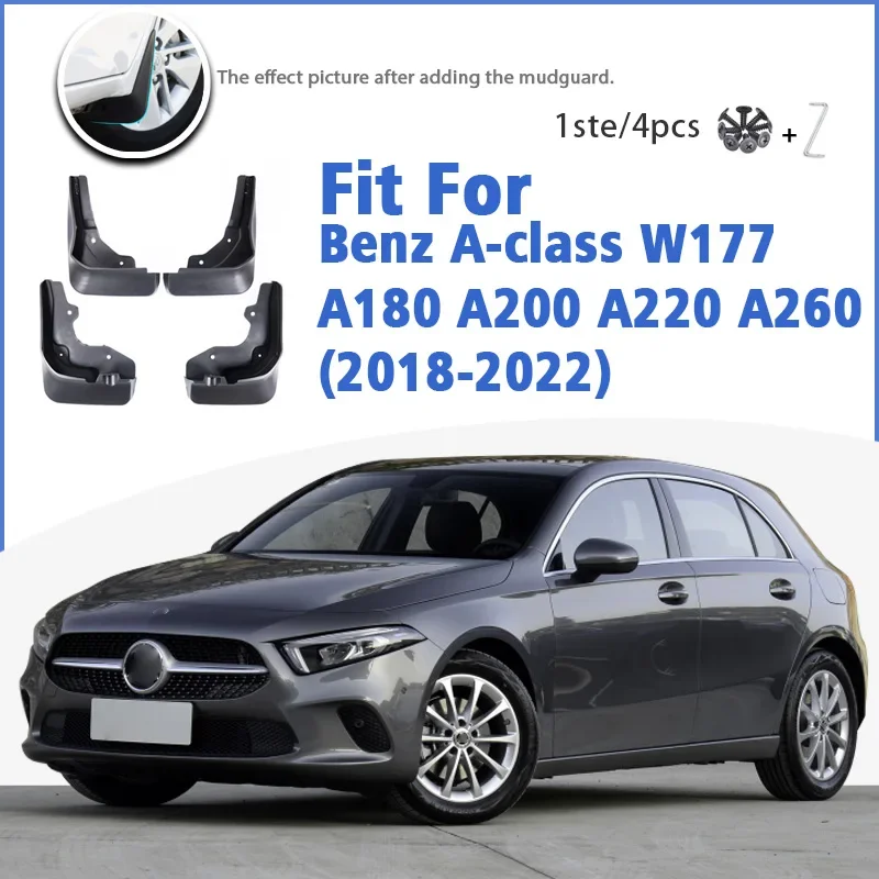 

For Benz A-class W177 A180 A200 A220 A260 2018 2019 2020 2021 2022 Mudflaps Mudguards Car Accessories Splash Guard Fender 4pcs