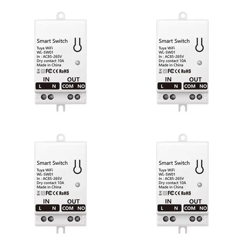

【Festival】4X Tuya Smart Wifi Dry Contact Switch Module 10A Home Universal DIY Breaker Relay Work With Smart Life Alexa AC 85-265