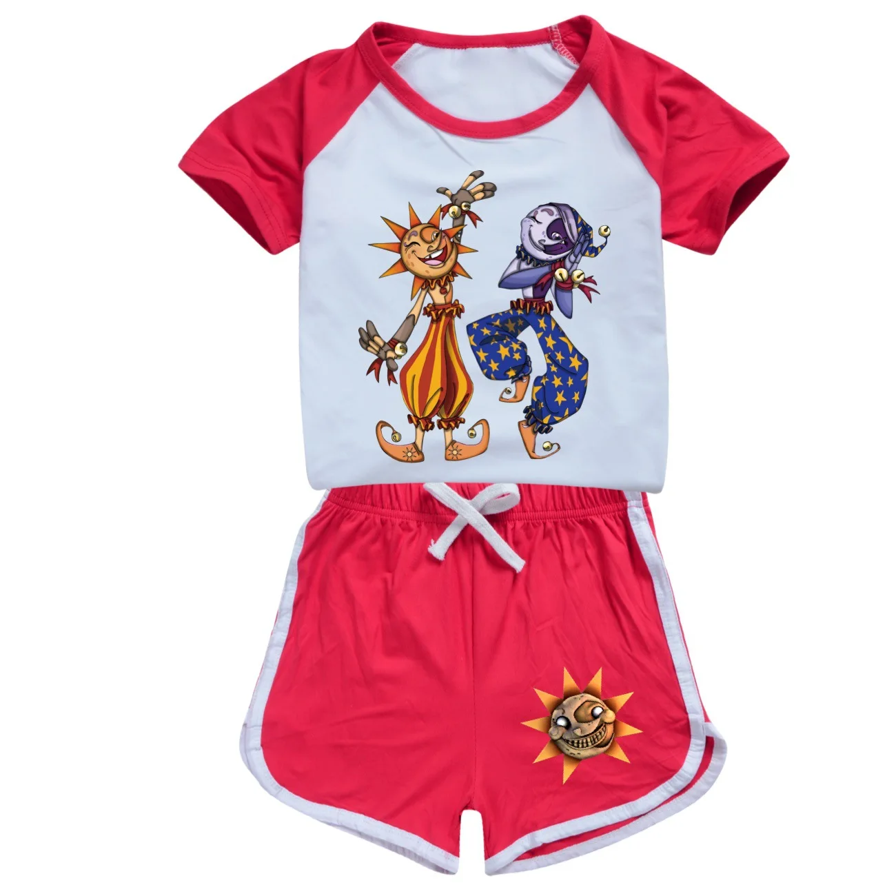 Children's Clothes T Shirt Cartoon Sundrop Moondrop Outfits Baby Girls Boys T-Shirts+Shorts 2pcs Sets Kids Clothing pajamas Suit