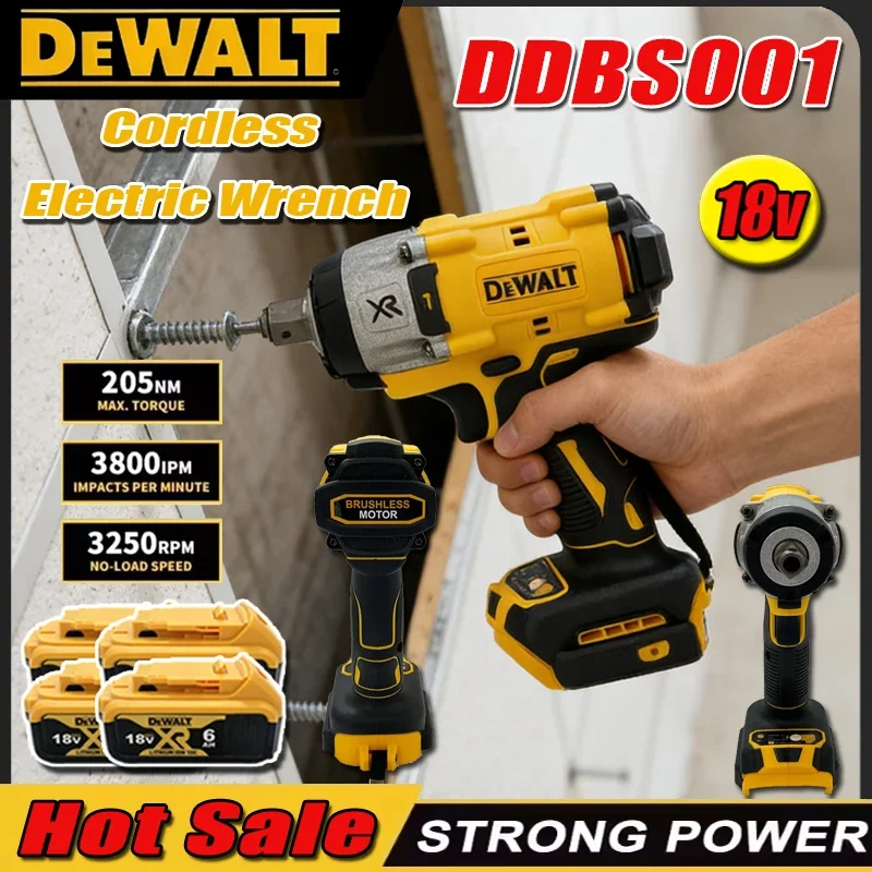 

Dewalt 3250RPM Cordless Electric Wrench 205N.m Brushless Impact Wrench High Torque Power Repair Tool For Dewalt 18V Battery