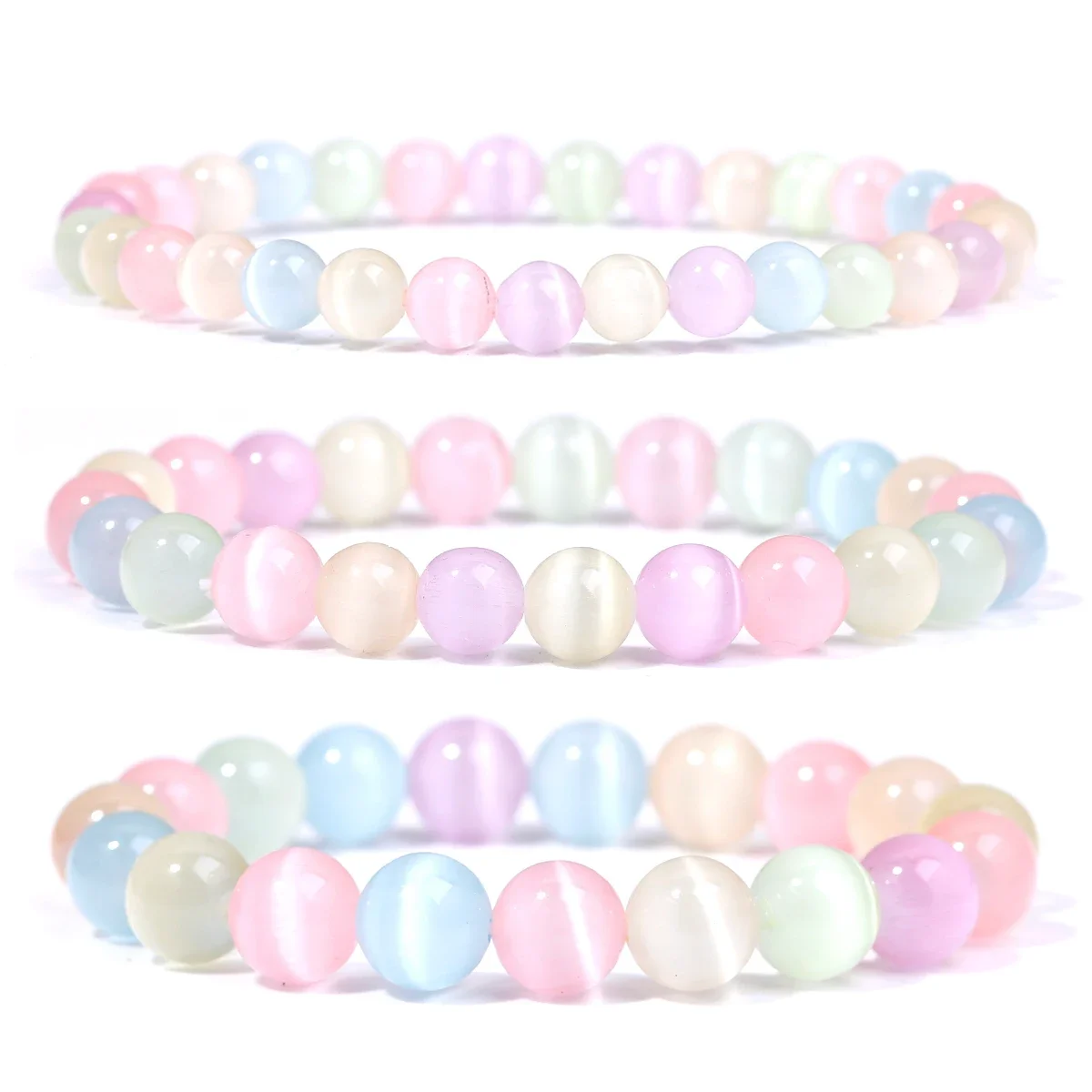 

6/810mm Opal Bead Bracelet Fashion Natural Stone Cute Pink Color Beads Bracelet Ladies Jewelry Gift Bracelet