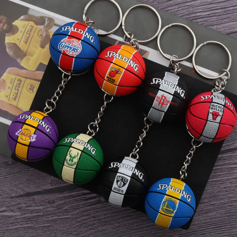 Creative mini basketball tennis model key chain sports fans champion trophy souvenir pendant car decoration collection gifts