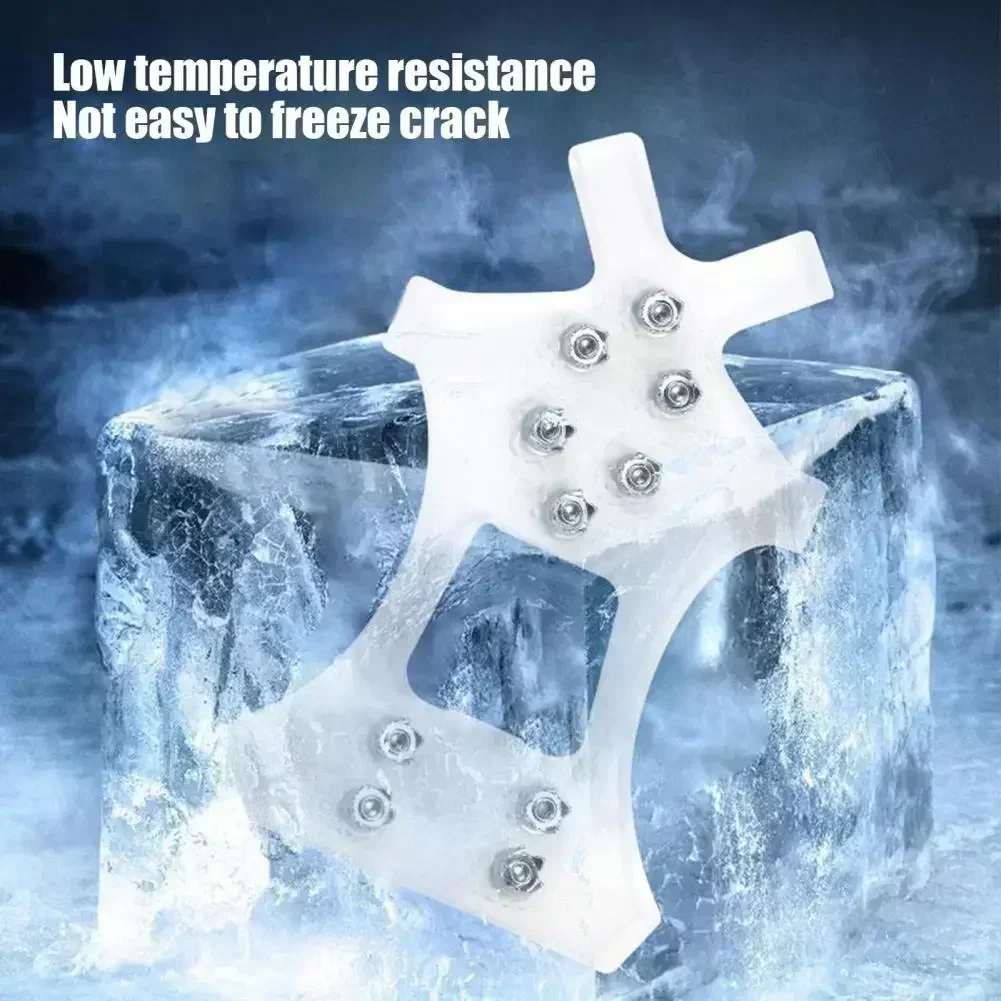 10 Teeth Steel Spikes Ice Grips Crampons Anti Slip Shoe Covers Snow Grippers Winter Walking Ice Fishing Outdoor Traction Cleats
