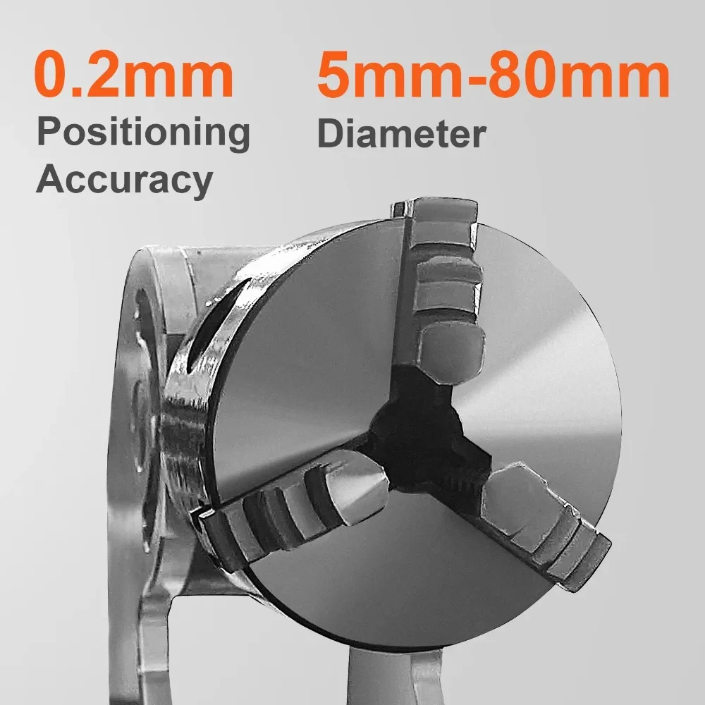 360° Laser Engraver Rotary Axis Laser Engraving Machine Fiber Laser Marking Machine 80mm Max Rotation Universal Accessories view 4