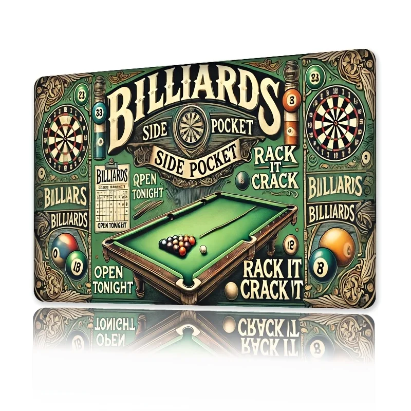 Room Decor  Billiards Themed Metal Iron Sign,  Vintage Wall Art, Waterproof Room & Cafe Decor, Gift for Billiards Enthusiasts