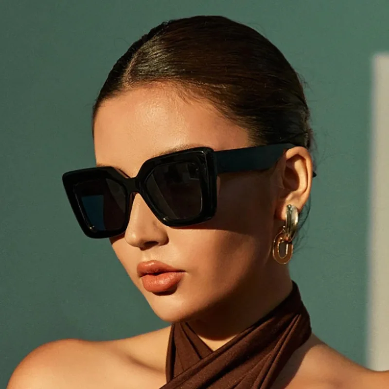 New Vintage Sunglasses Women Men Square Big Frame Sun Glasses Female Brand Designer Retro Shades Fashion Cat Eye Sunglasses
