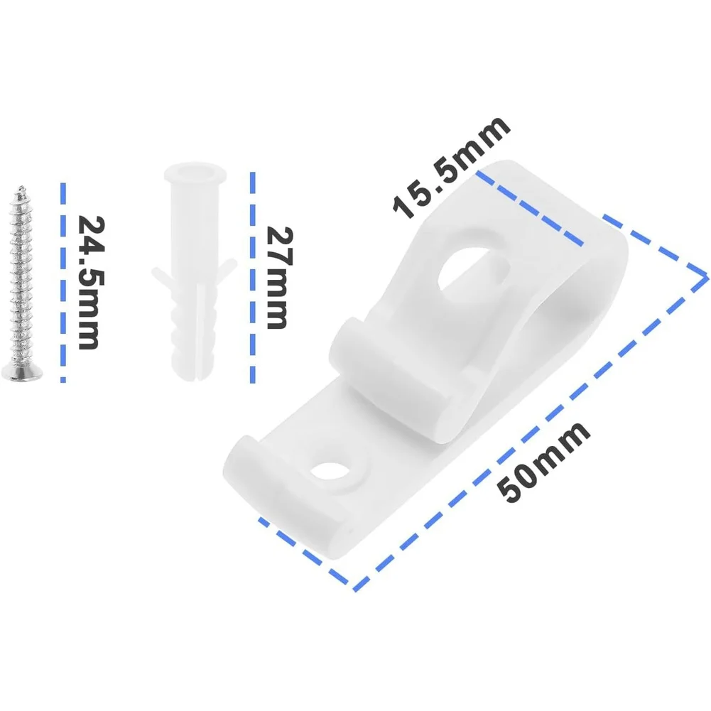 Roman Shade Roller Blind Fixing Hook Set 4 Pieces P Shape Plastic Clip for Window Blinds with Expansion Inserts