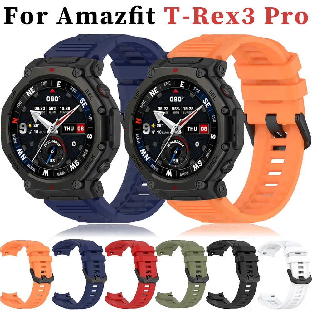 الرياضة سيليكون حزام سوار ل Amazfit T-Rex3 برو SmartWatch استبدال معصمه Amazfit T-Rex3 برو الفرقة كوريا اكسسوارات
