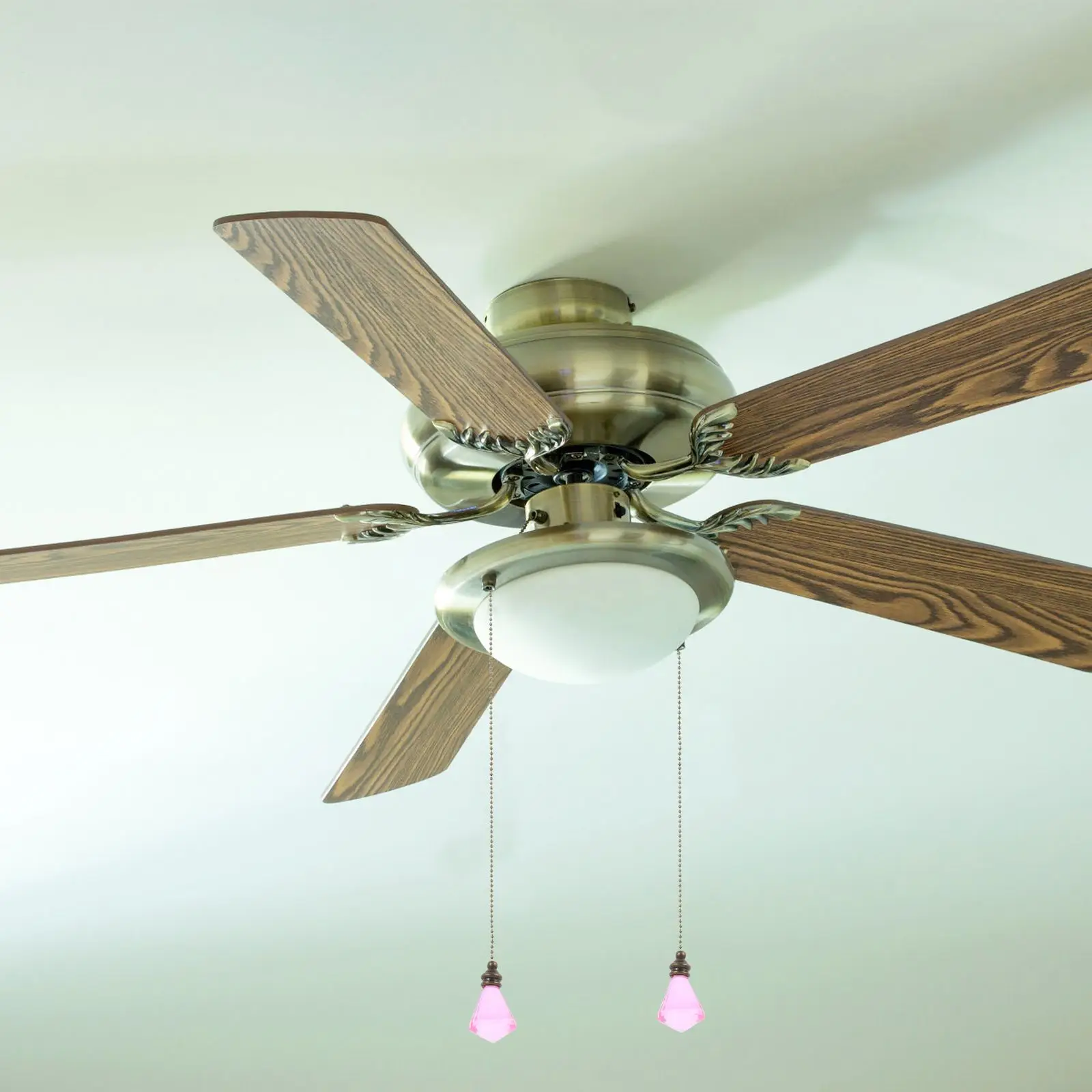 2 Pcs Crystal Pendant Lighting Ball Glass Ceiling Fan Pull Chain Beaded Fan Pulls Lamp Chains Brightness Adjustable