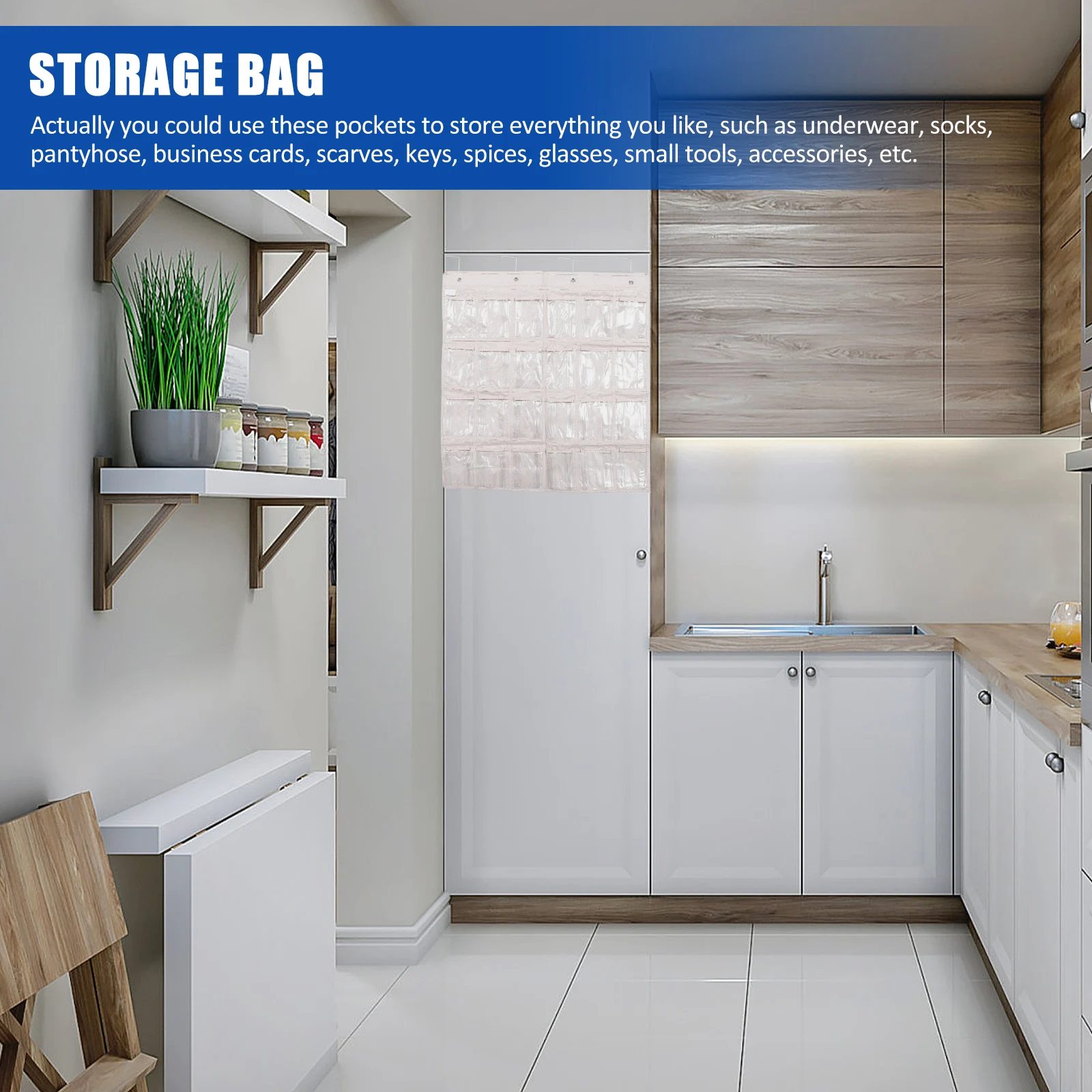 

Storage Bag Pocket Organizer Classroom for Cell Phones Clear Oxford Cloth Wall Organiser Hanging