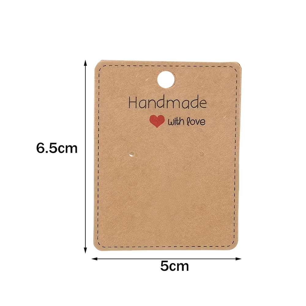 50pcs Handmade With Love Earring Choker Necklace Bracelet Hair Rope Holder Display Cards for Jewelry Hanging Packaging  Selling
