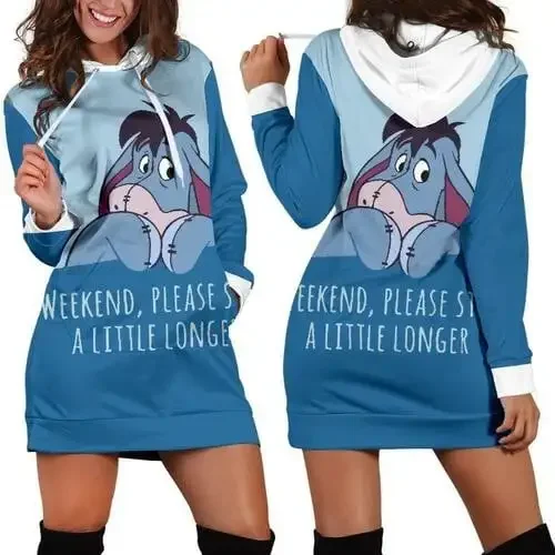 

Eeyore Winnie The Pooh Hoodie Dress Sweater Dress Sweatshirt Dress 3d All Over Print For Women Hoodie