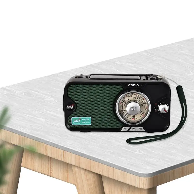 

Solar Hand Crank Radio Emergency Weather 3600mAh Power Bank Charger Flash Light Portable Survival Radio