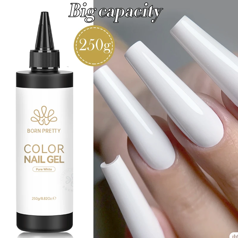 BORN PRETTY 250g Smalto per unghie gel bianco nero Smalto per unghie semipermanente Design per unghie Salone per manicure Forniture per unghie Base Top Coat