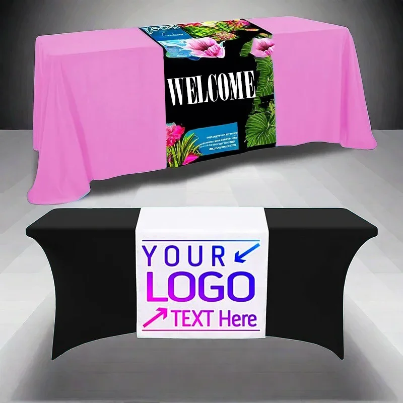 

1p Custom Polyester Table Runner - Vibrant Full-Color Print with Your Logo/Text, Good for Business, Home, Advertisement Decor