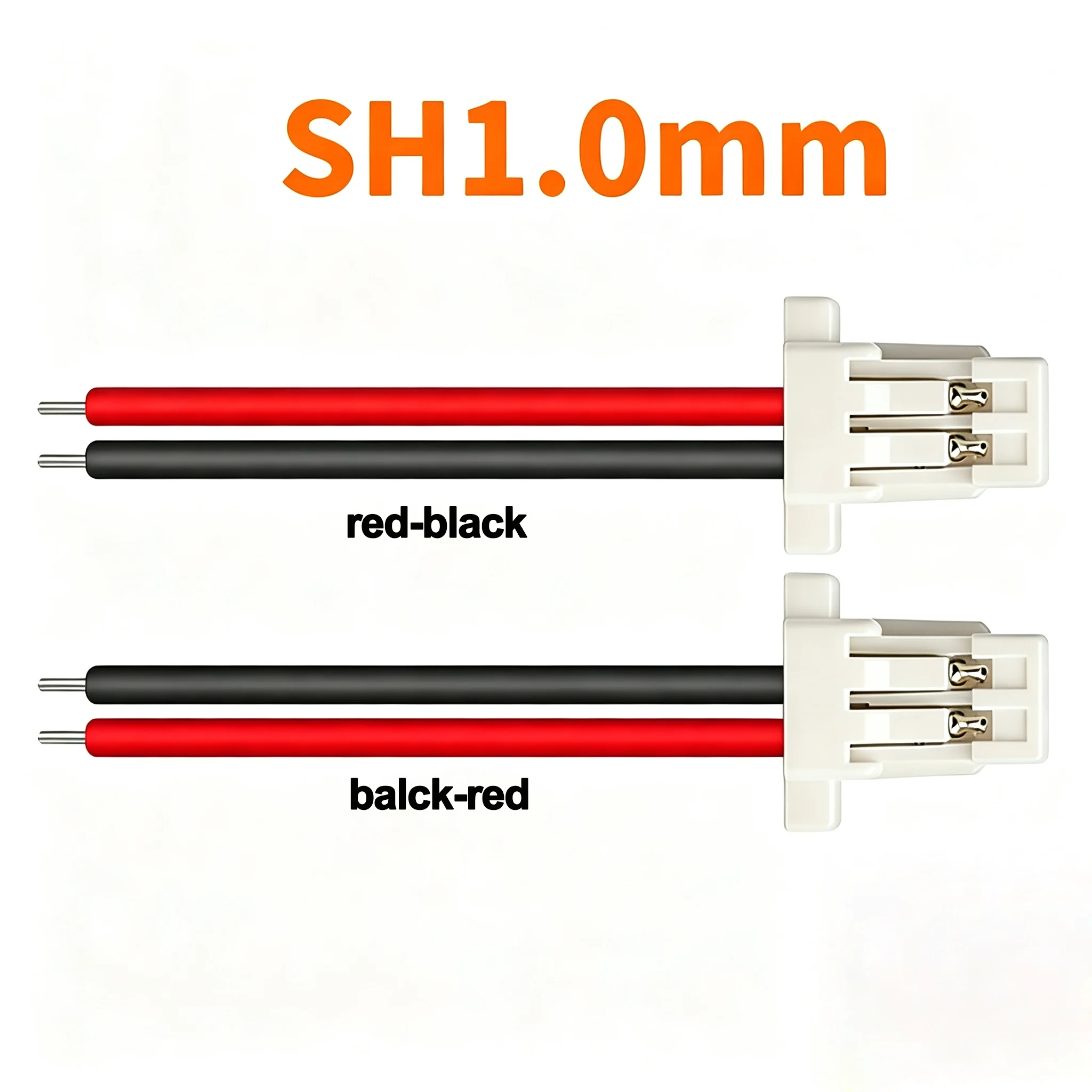 100PCS SH1.0mm-2P Terminal Wire, 1.0mm Pitch, 1571, #28 Single-Ended Colored Electronic Connector Wire