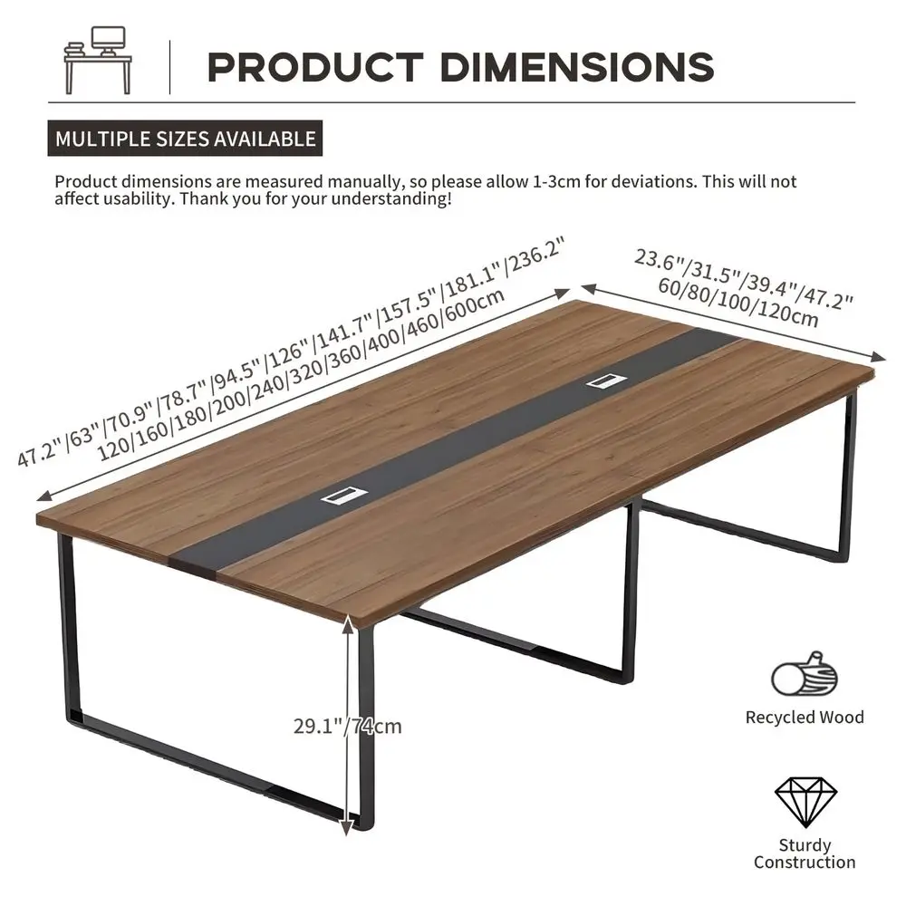 Conference Table Modern Office Meeting Table with Metal Frame, Durable ScratchResistant Top, Multiple Sizes amp Colors, Trainin