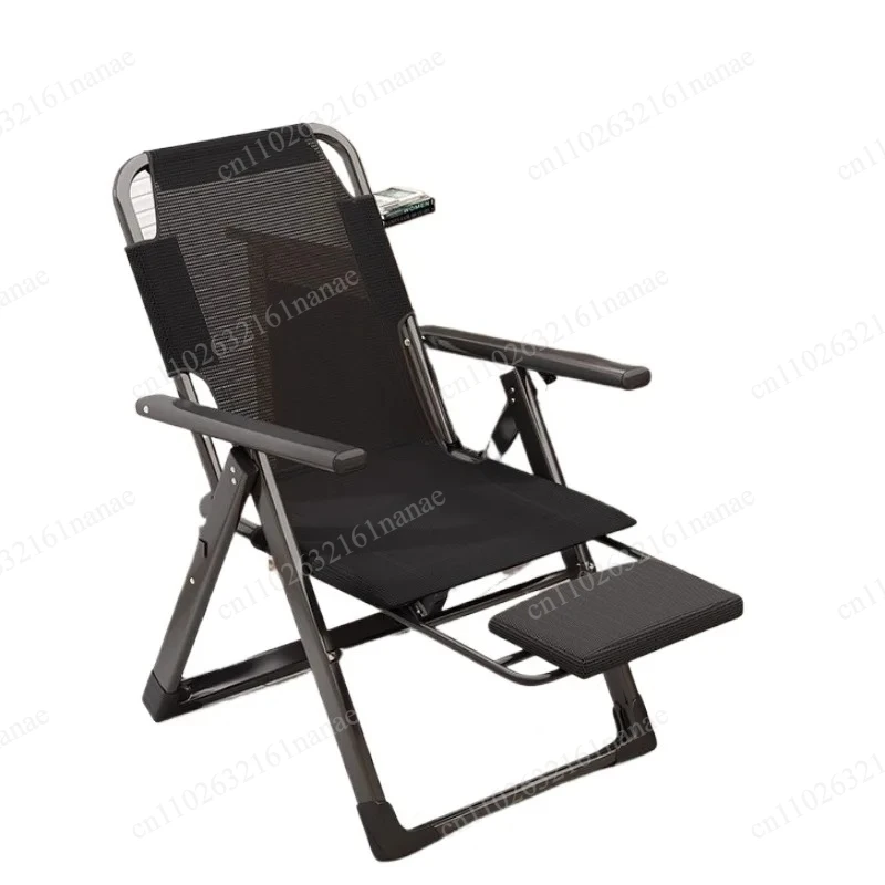 ‌Foldable Recliner Chair, Adjustable Backrest for Balcony/Garden, Breathable & Sturdy Office Napping Seat with Portable Design