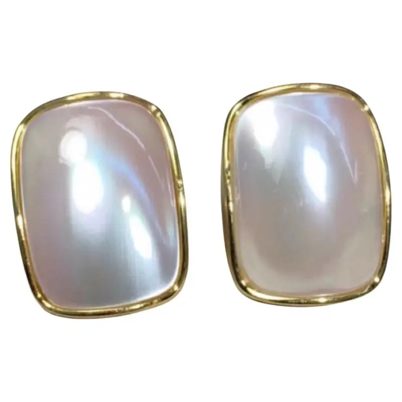 one Set sea Mabe pearl blue white oblong s925 15mm pendant necklace Earrings Ring nature beads