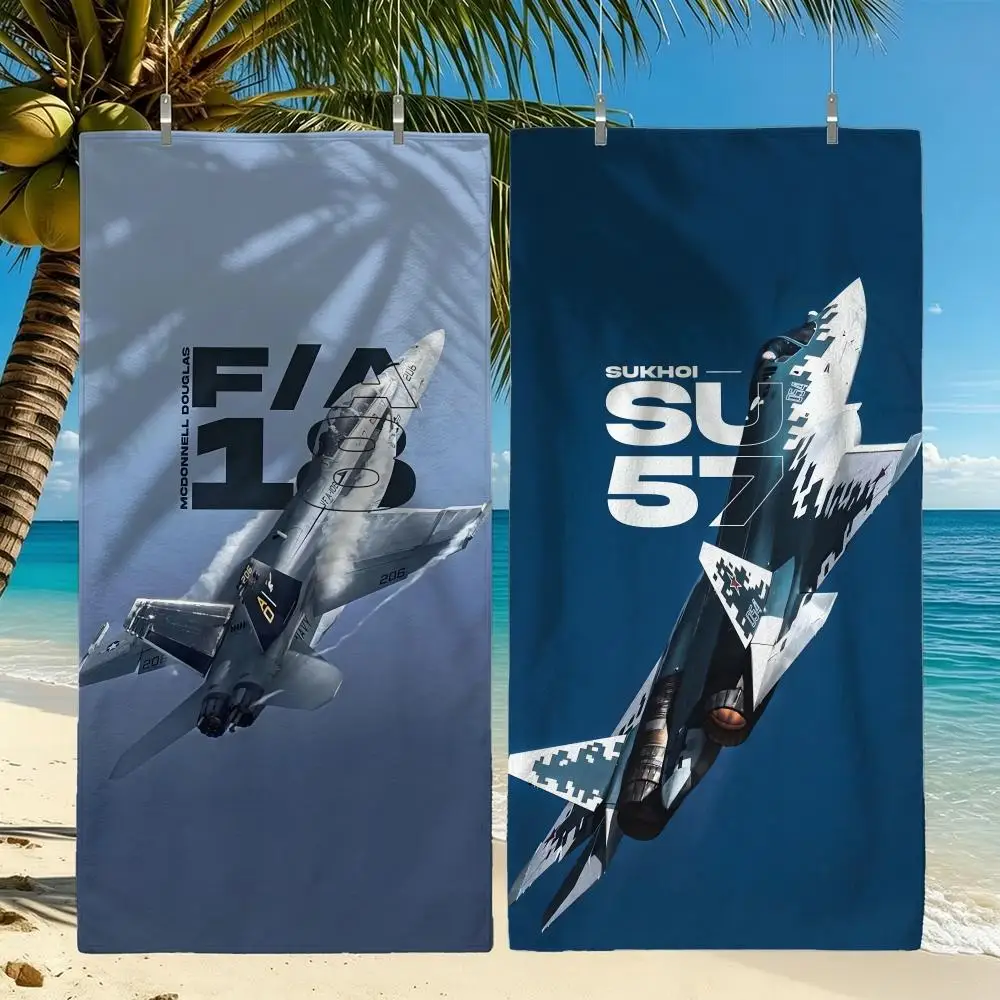 Pattern Fighter Jet Towel Towel Beach Towel Oversized Quick Dry Towel Absorbent Soft Swim BeachTowels for Men Women