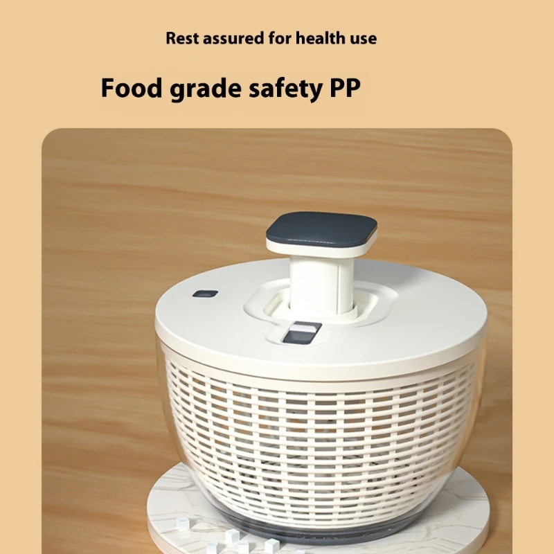 プラスチックサラダドライヤーと植物洗濯機マニュアルスピン機能を迅速に乾燥させるマルチ目的のザルダーストレージボウル
