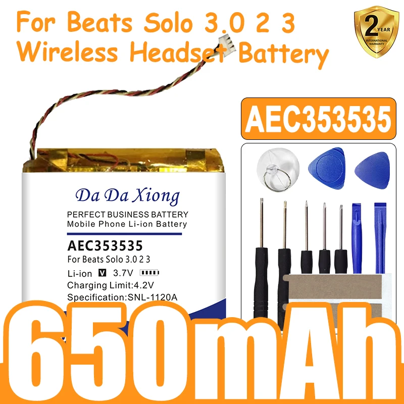 

DaDaXiong High Quality Batteries AEC353535 For Beats solo 2.0 3.0 Wireless Eadphones Replacement Battery + Free Tools