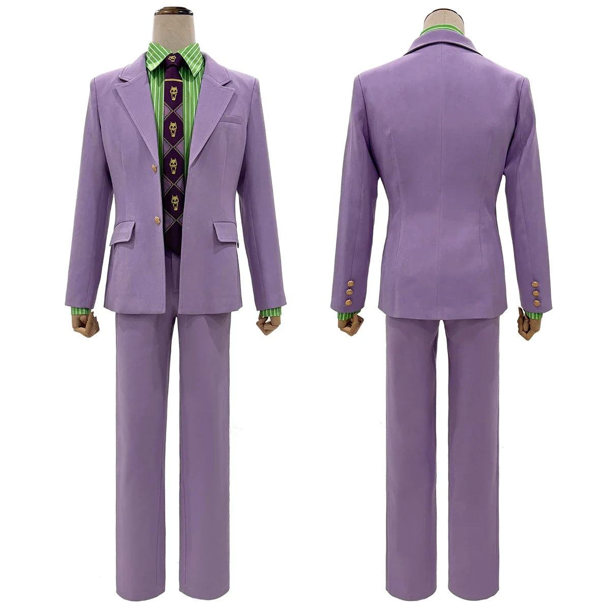 Cosplay JoJo Anime Kira Yoshikage Cosplay Costume Suit Shirt Pants Tie Animation Convention Halloween Christmas Daily Wear