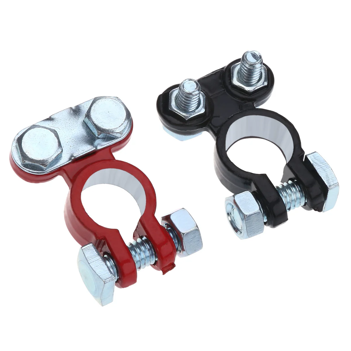 2 peças terminais de carro termina liga de zinco vermelho branco substituição durável para cabo terminal de conexão de cabo automotivo