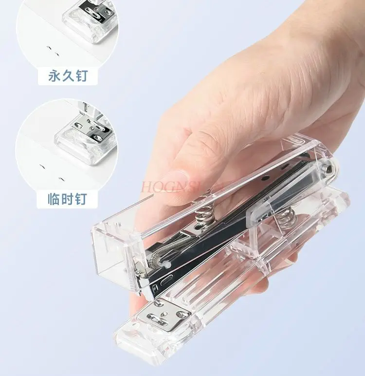 1pcs 스테이플러, 학생 사무실 문구, 휴대용 노동 절약 스테이플러, 다기능 휴대용 스테이플러