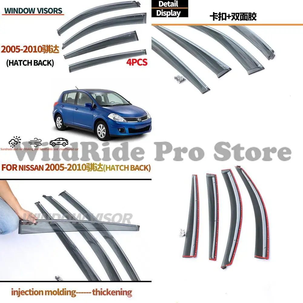 

1 set For Nissan Tiida Hatchback 2005-2010 window visors rain guards