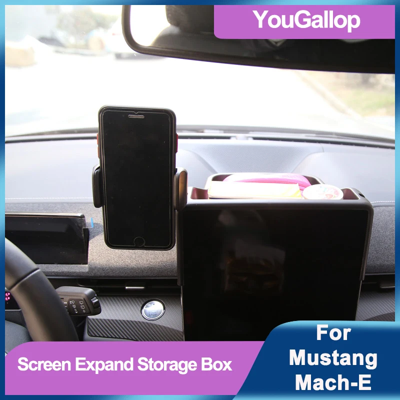 

for Mustang Mach-E Central Control Screen Back Storage Box Phone Holder Tissue Glasses Tidying Right Rudder Interior Accessories