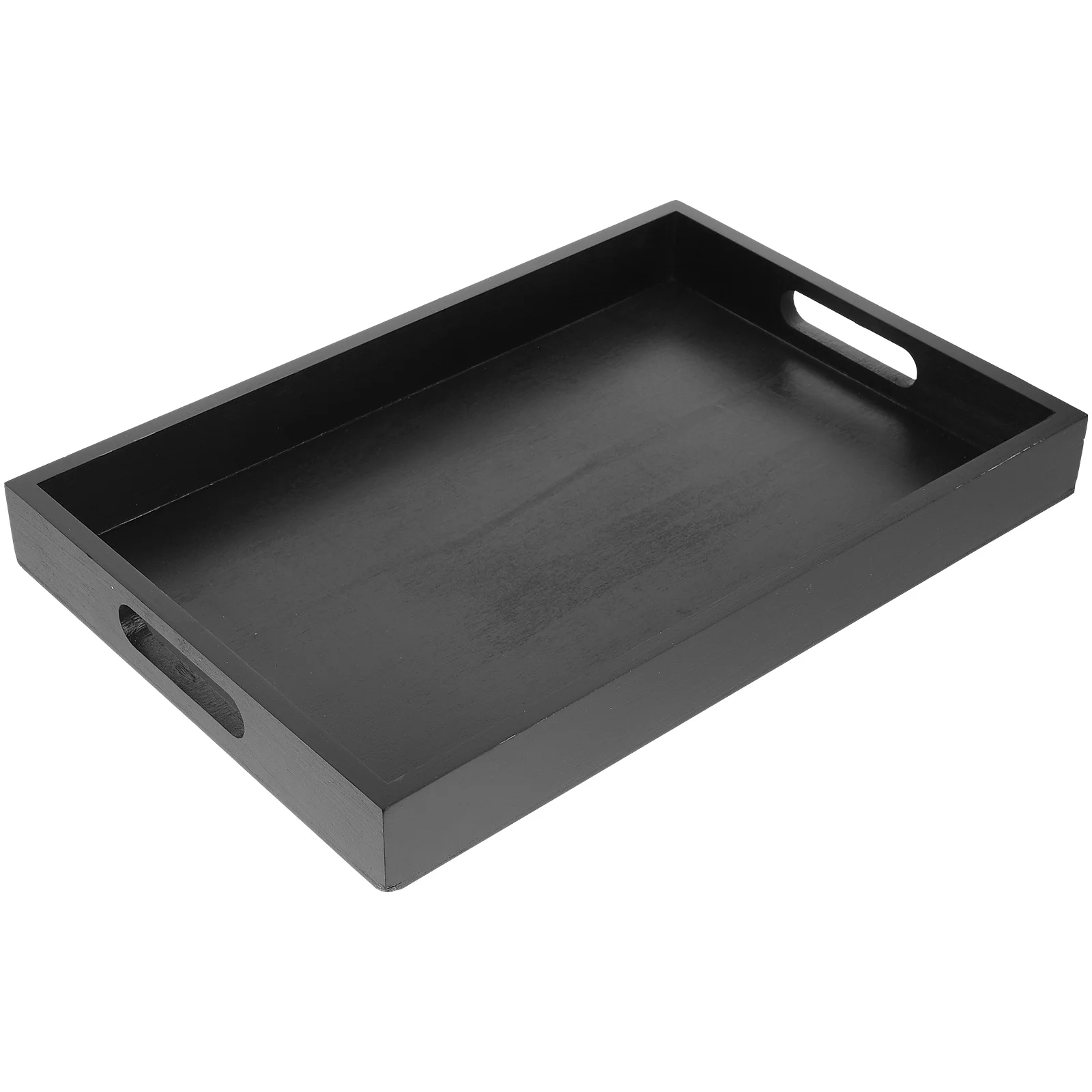 Coffee Table Tray Food Rectangular Hand Towel Tea Household Fruit Wood Serving Water Cup Black