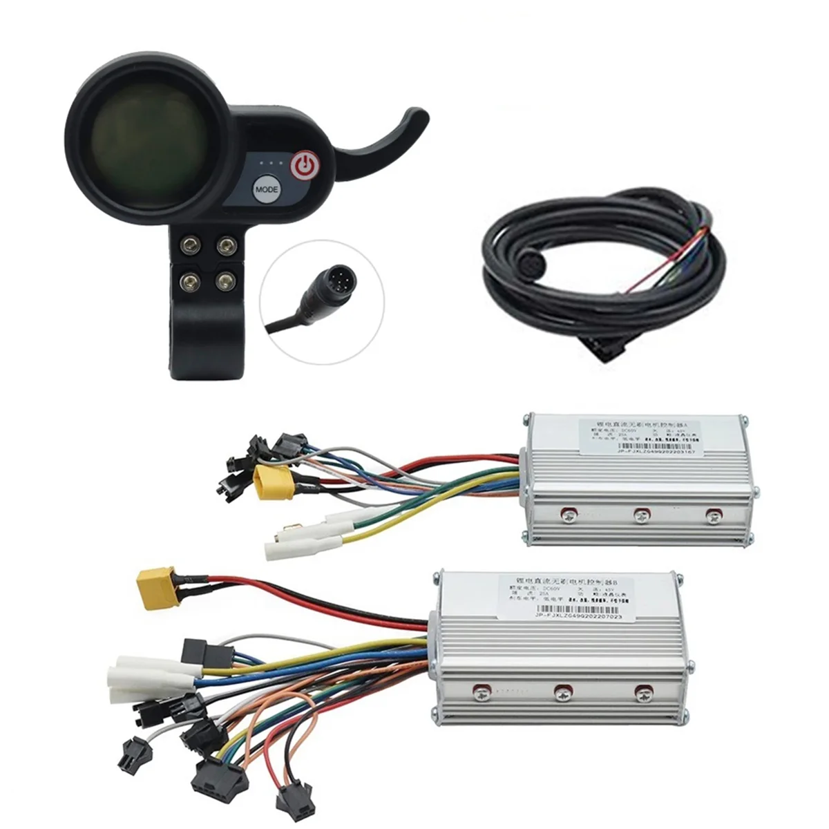 

60V 25A Brushless Controller Dual Motor+36V-60V LCD Display Dashboard 6PIN for Electric Scooter E Bike Accessories