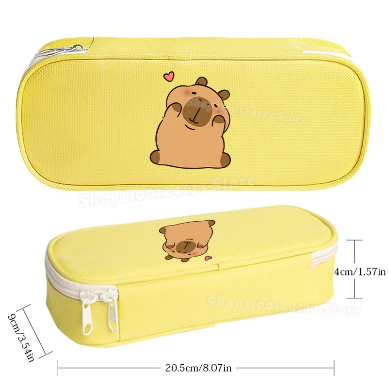 Capybara Pencil Case Cute Anime Print PencilBag Go School Portable Stationery Storage Bag Kawaii Party Gift