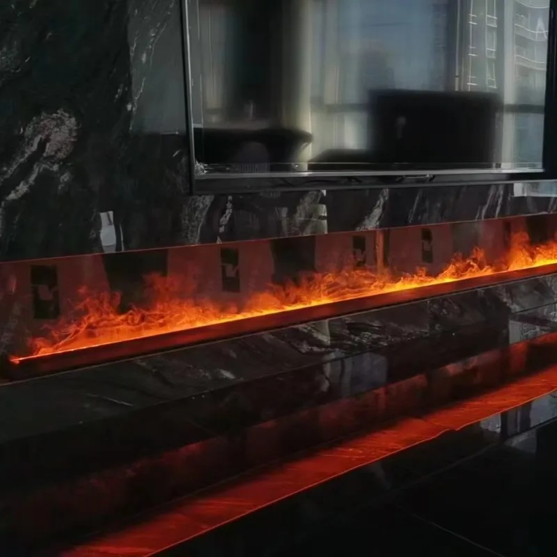 OEM/ODM Einfach zu installierende realistische Flamme Moderne 3D-Wasserdampfeffekt Elektrische Innenkamine Wifi-Fernbedienung Hotels